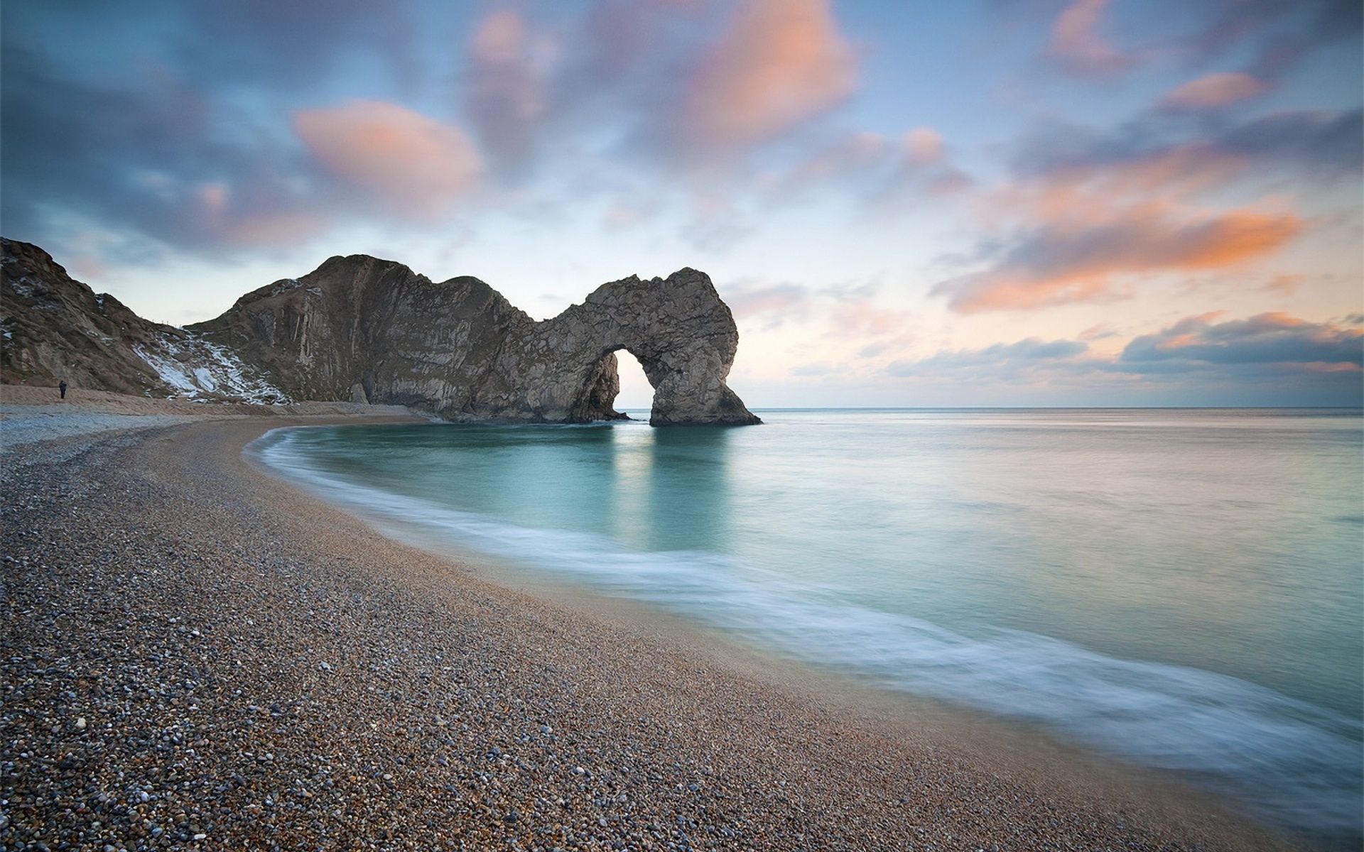 Arco roccioso su spiaggia al tramonto, 1920x1200 Full HD+, PC