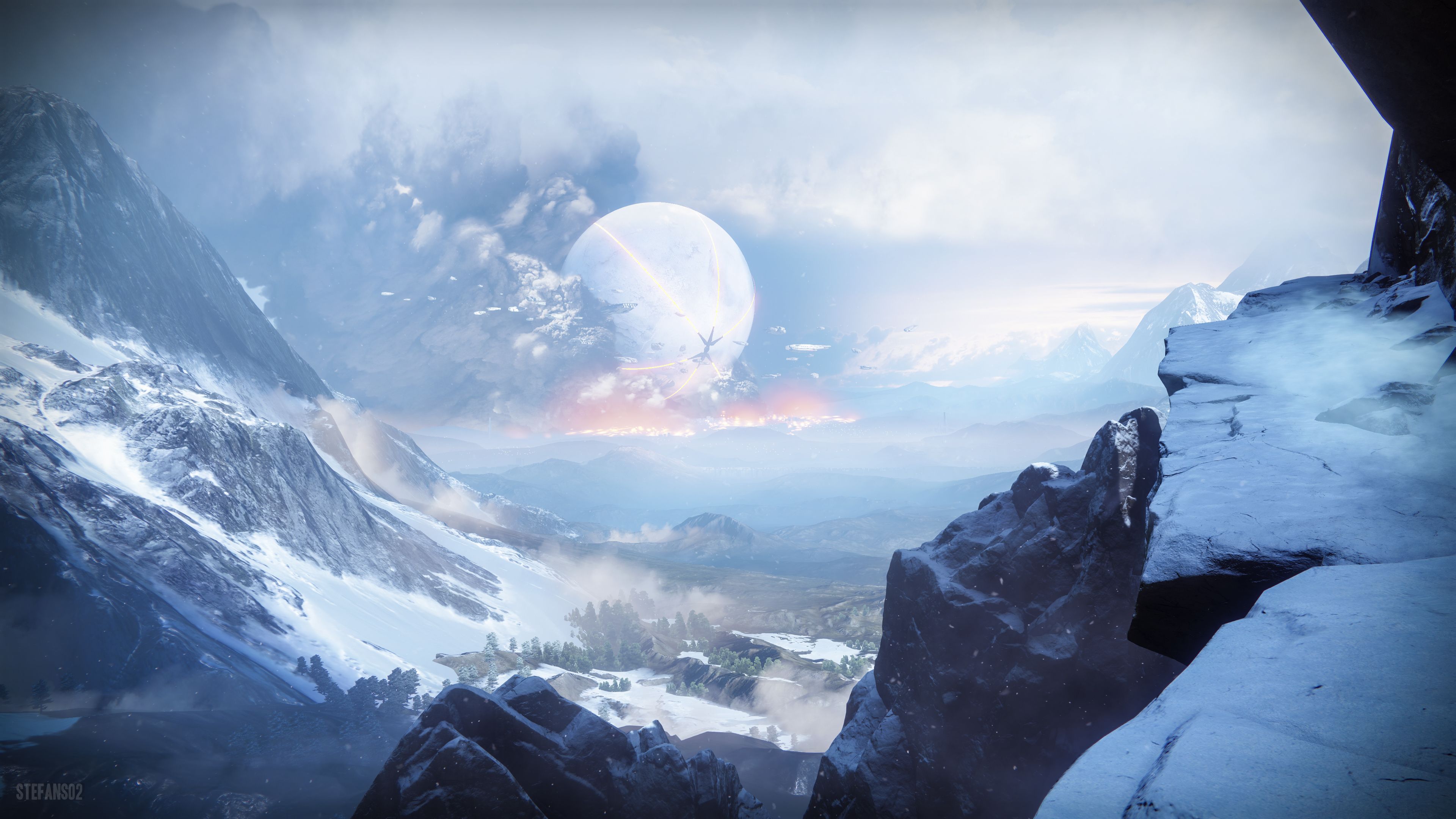 Destiny 2 scogliera innevata, 3840x2160 Ultra HD, 4K TV