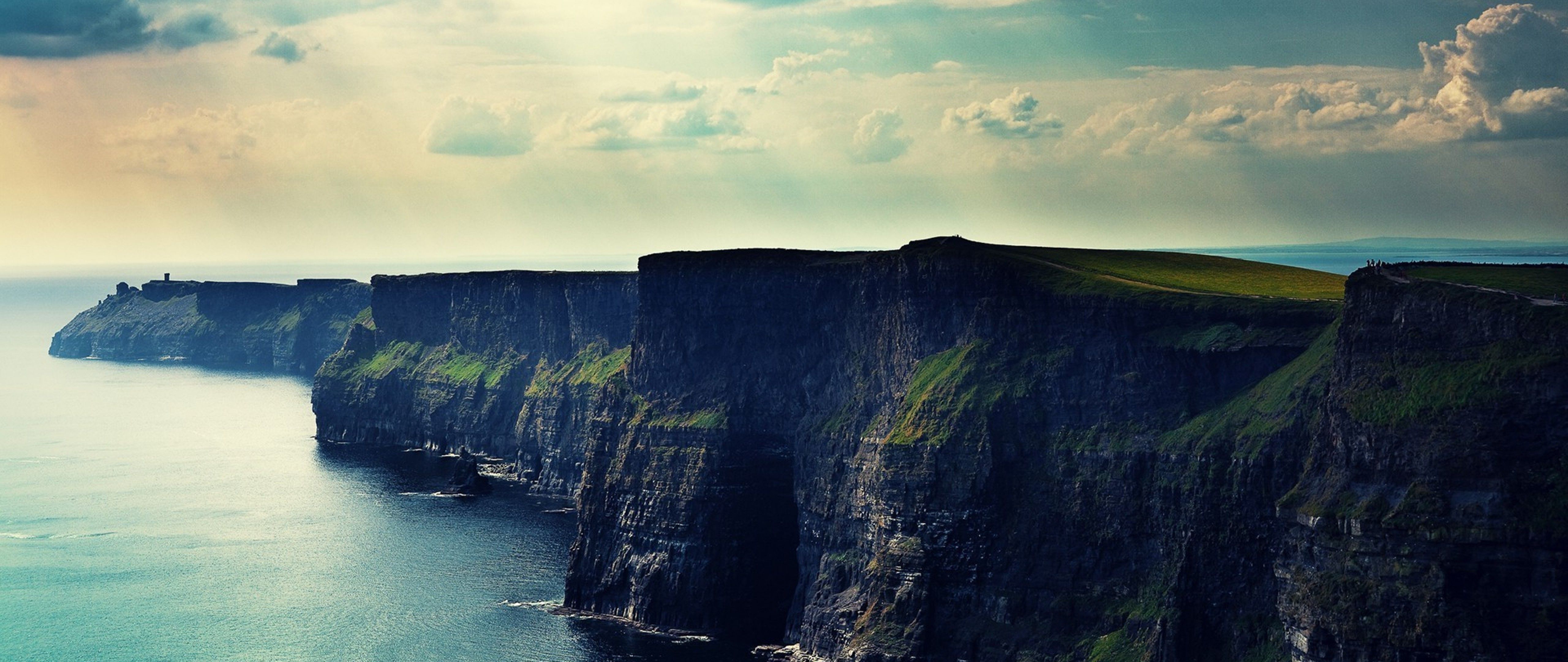 Scogliere verdi sul mare Irlanda, 5120x2160 Panoramico, Dual Screen