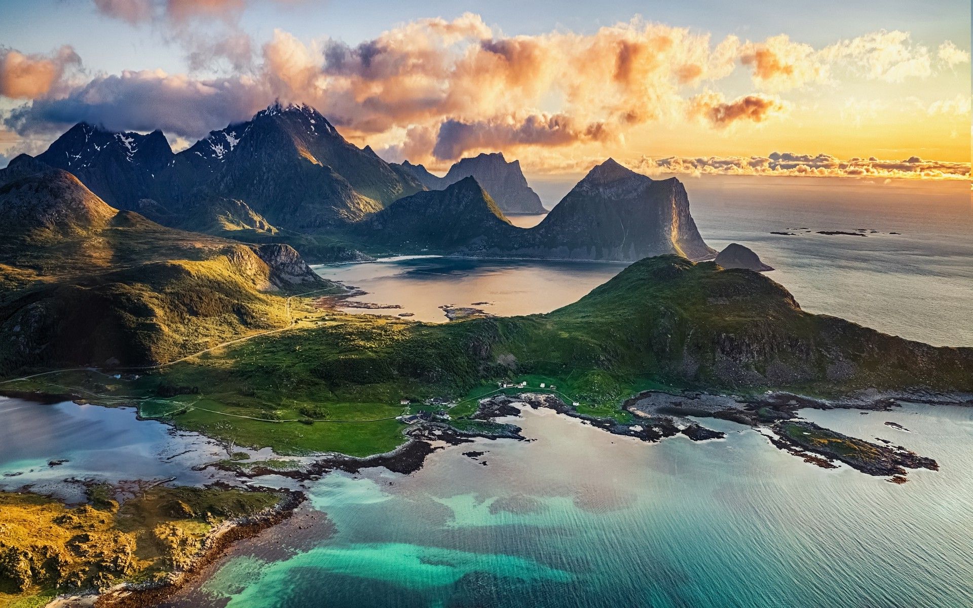 Scogliere e montagne Lofoten Norvegia, 1920x1200 Full HD+ WUXGA, PC