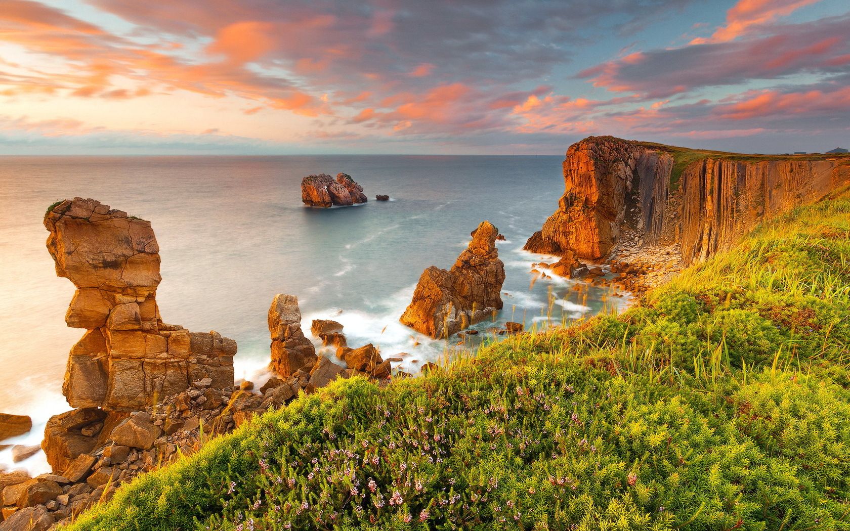 Scogliere costiere al tramonto, 1680x1050 HD, ROG Asus Laptop