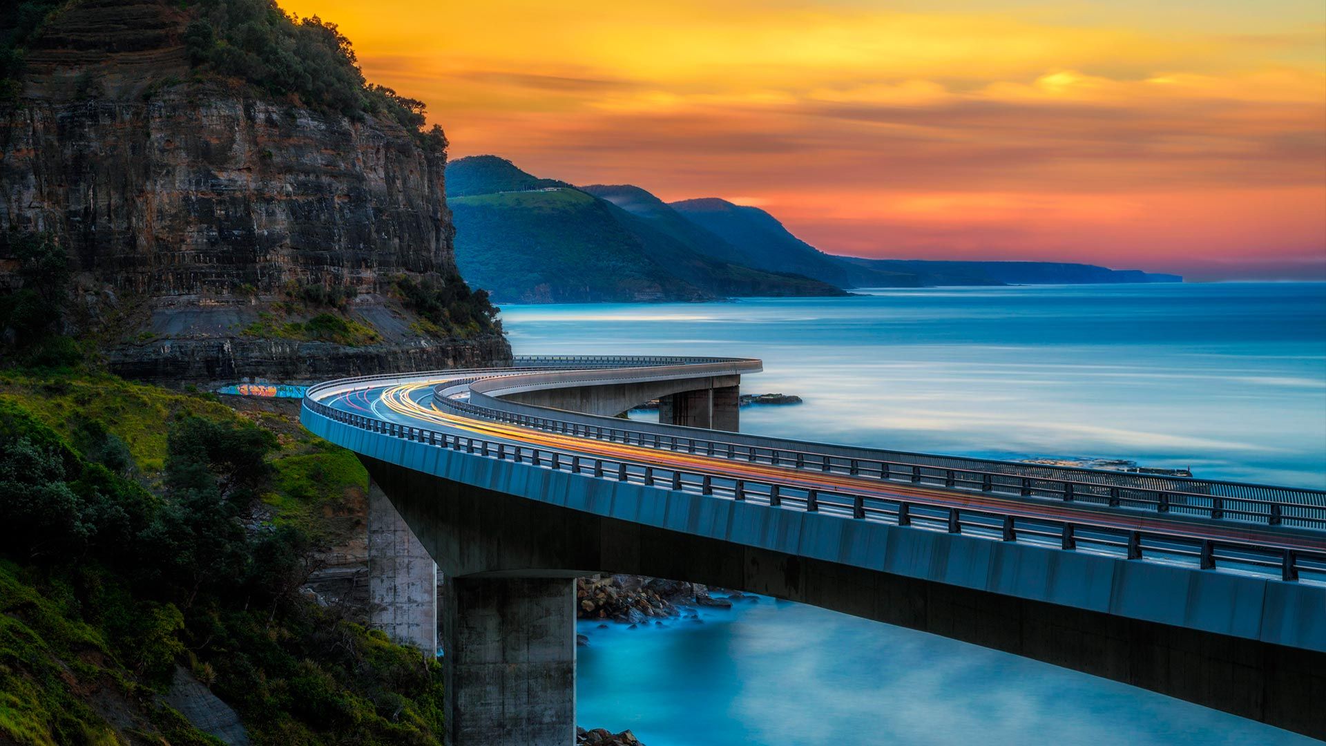 Ponte Sea Cliff Bridge tramonto, 1920x1080 1080p, PC