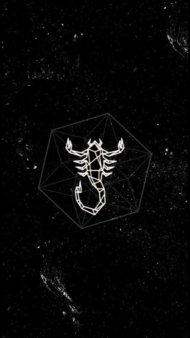 Simbolo scorpione geometrico sfondo nero, 720x1280 Verticale, Telefono