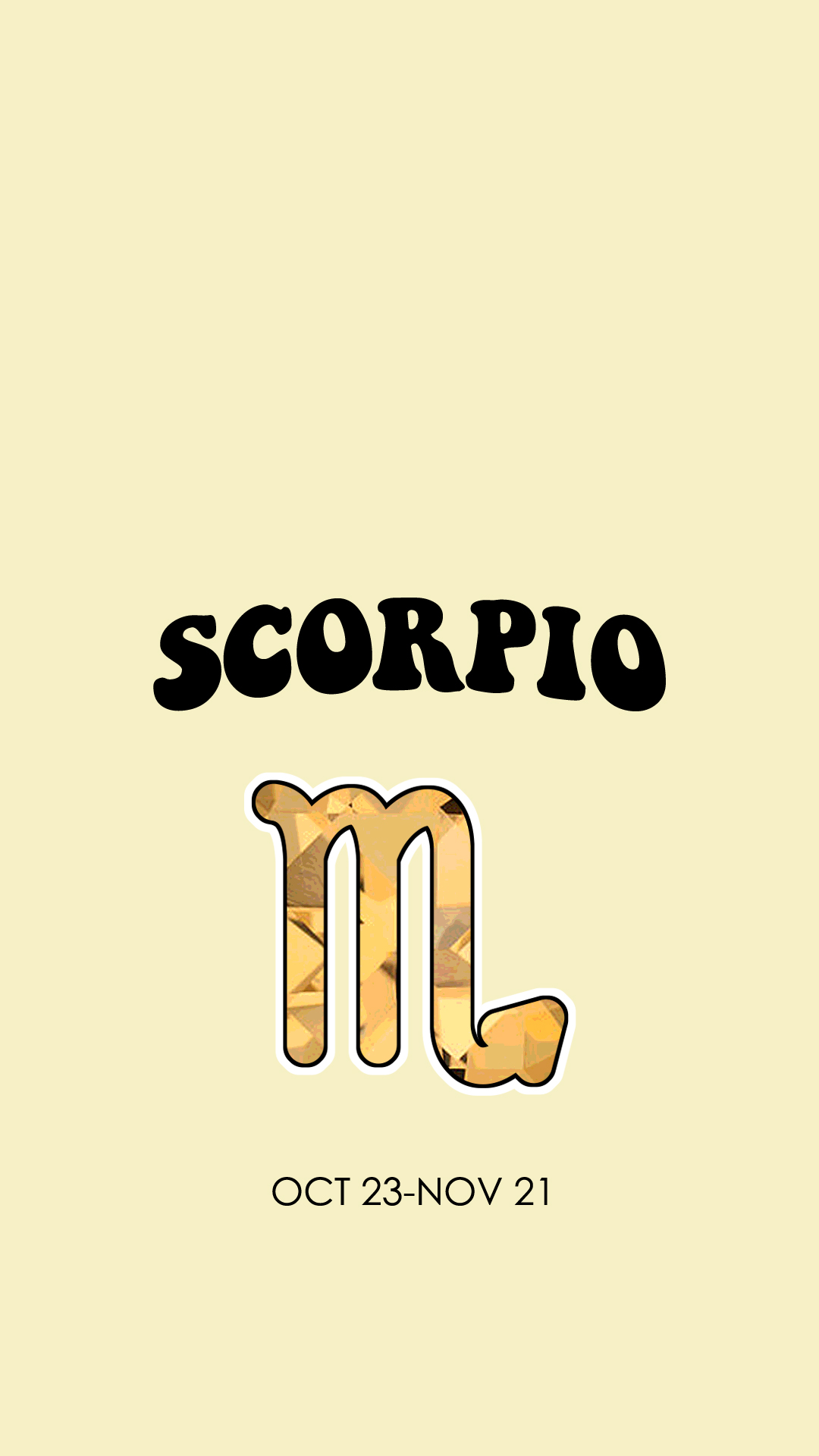 Simbolo zodiacale Scorpione giallo, 1080x1920 Verticale, Mobile