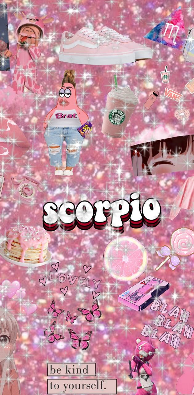 Collage rosa a tema Scorpione, 630x1280 Full HD Verticale, iPhone