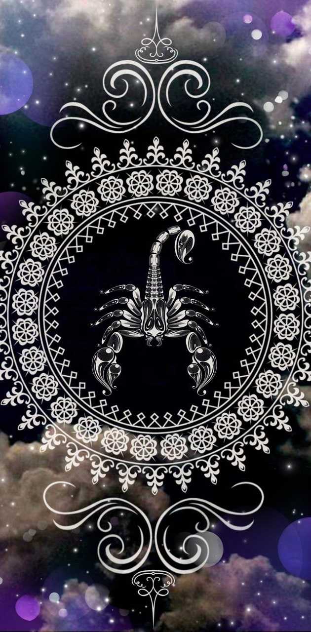 Simbolo Scorpione oroscopo mandala, 630x1280 Verticale, Android