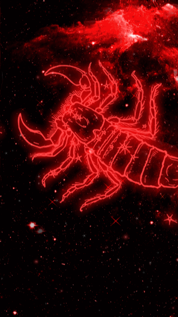 Simbolo scorpione rosso neon, 720x1282 Full HD Verticale, iPhone