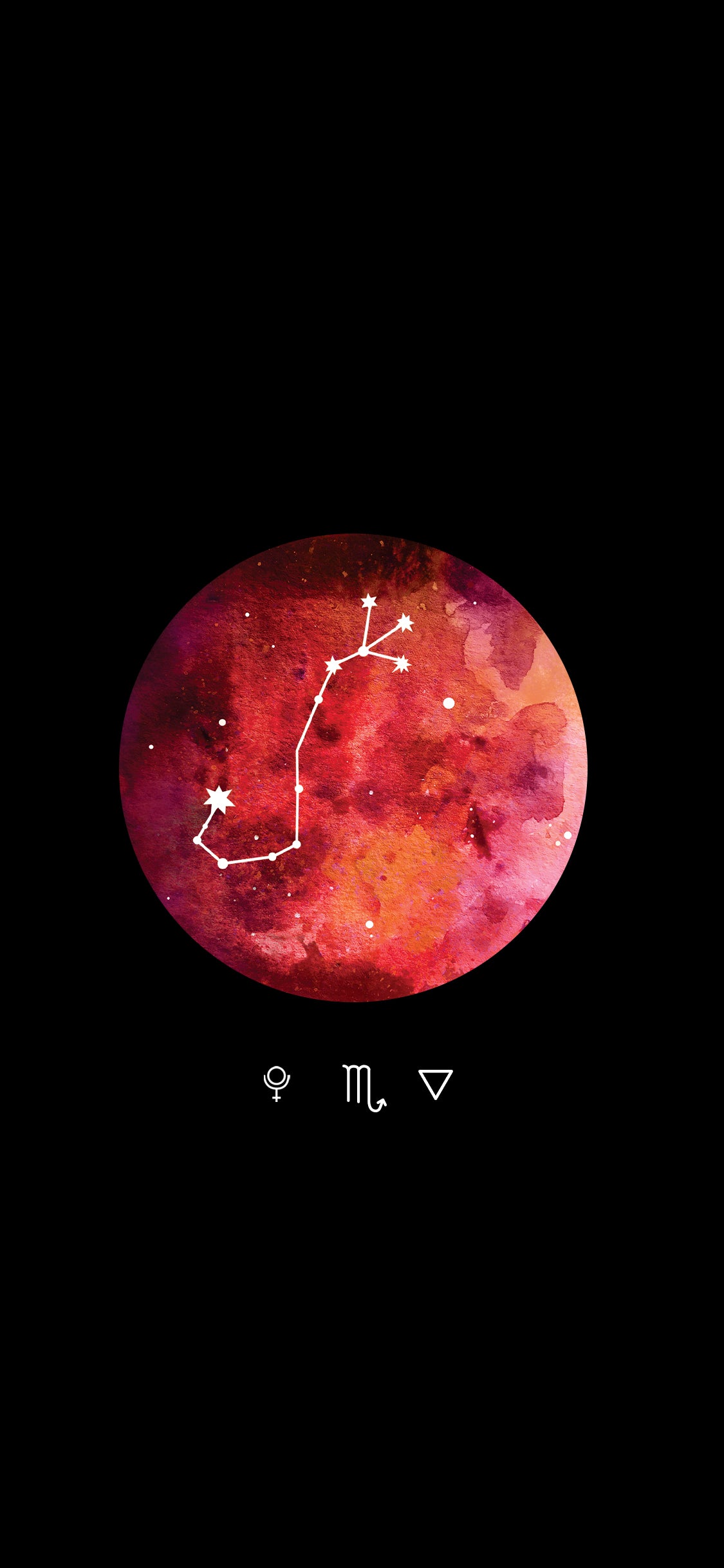 Costellazione Scorpione sfera rossa, 1125x2436 Verticale, iPhone
