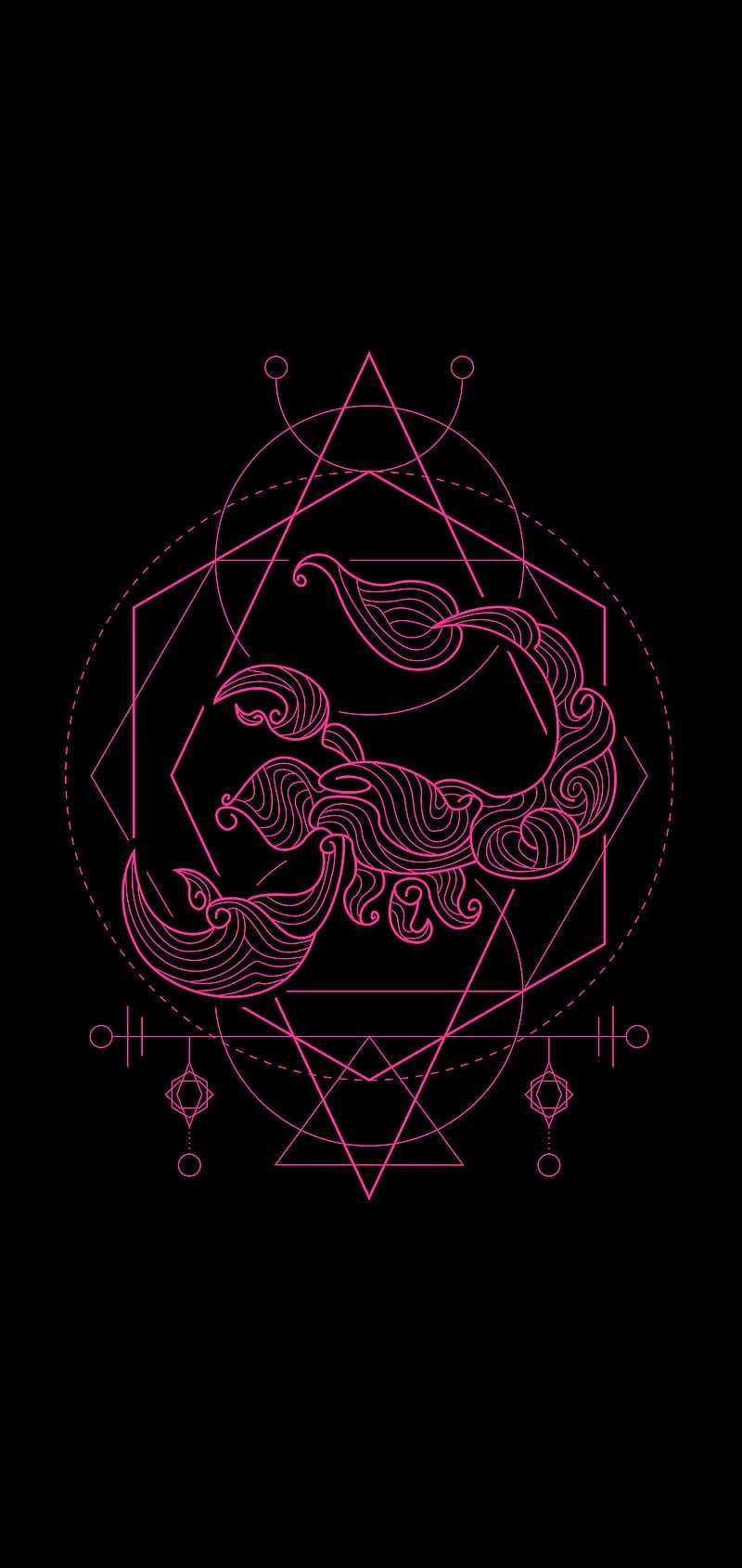 Simbolo Scorpione geometrico rosa, 800x1689 Full HD Verticale, iPhone
