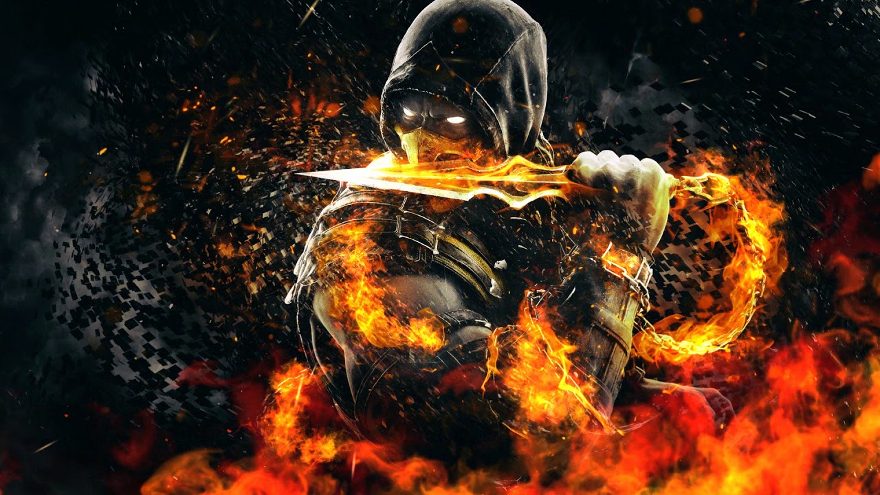 Scorpion Mortal Kombat fiamme, 1280x720 720p, PC