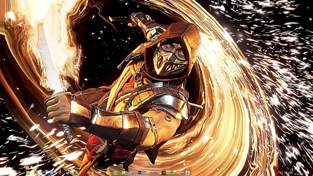 Scorpion Mortal Kombat fiamme, 1280x720 HD, Desktop