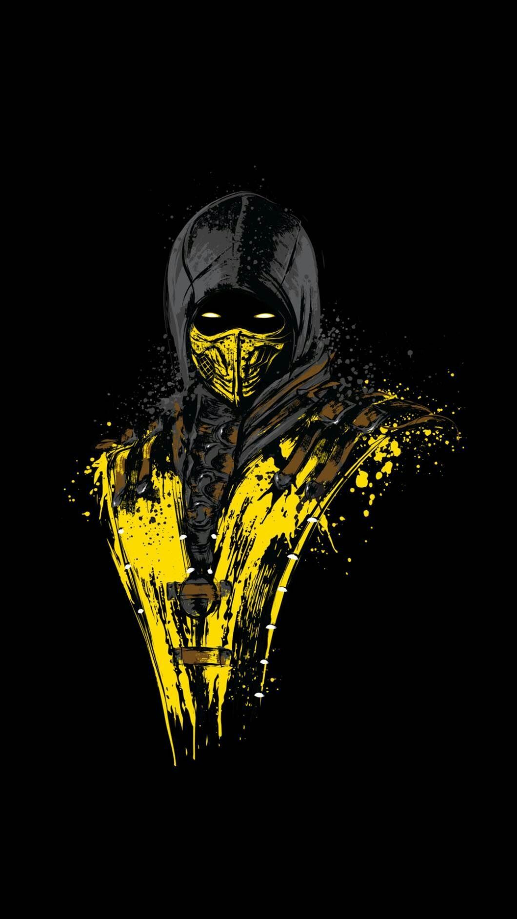 Scorpion Mortal Kombat giallo nero, 1060x1884 Verticale, OnePlus