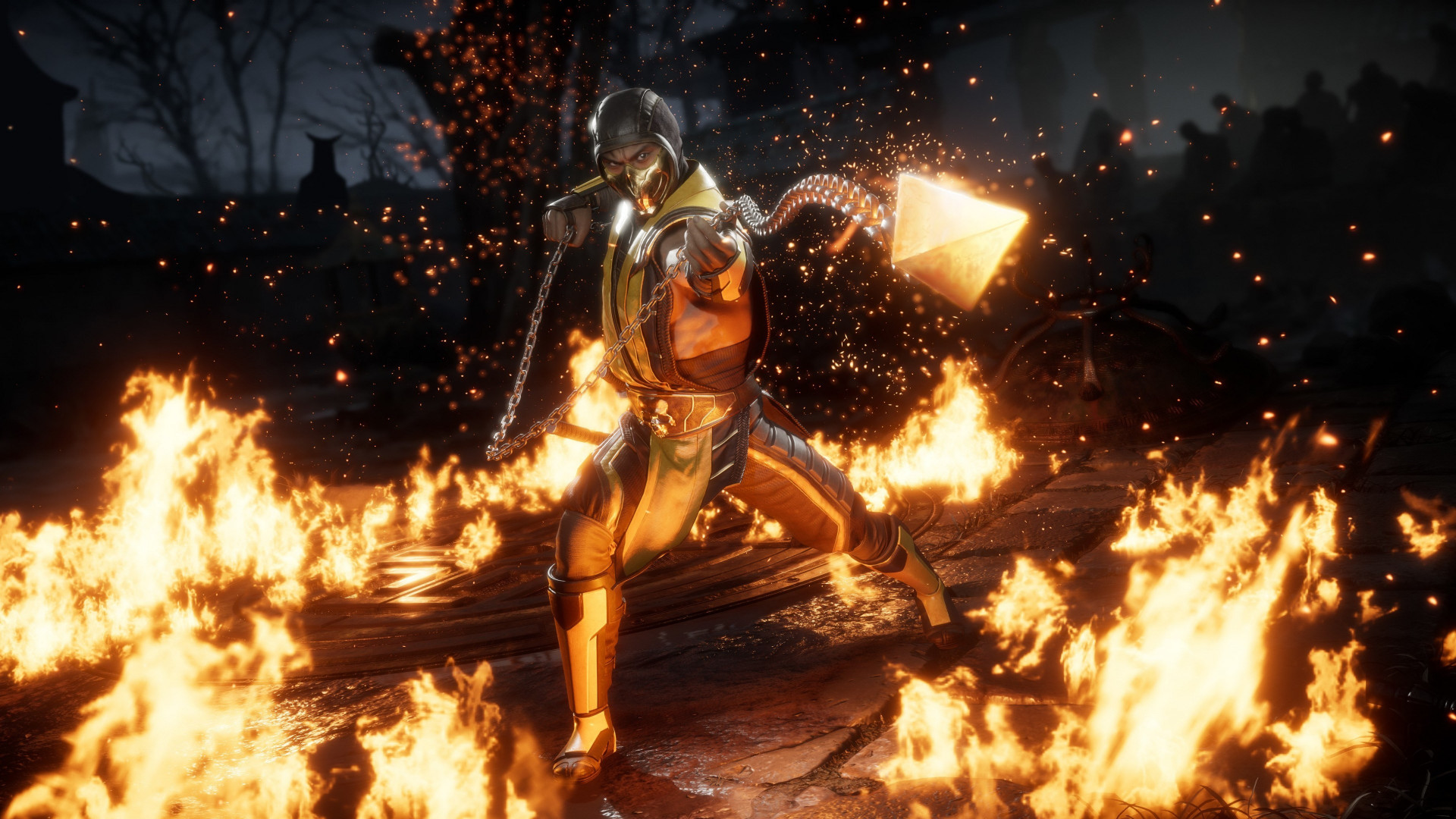 Scorpion Mortal Kombat fiamme, 1920x1080 Full HD 1080p, PC Desktop
