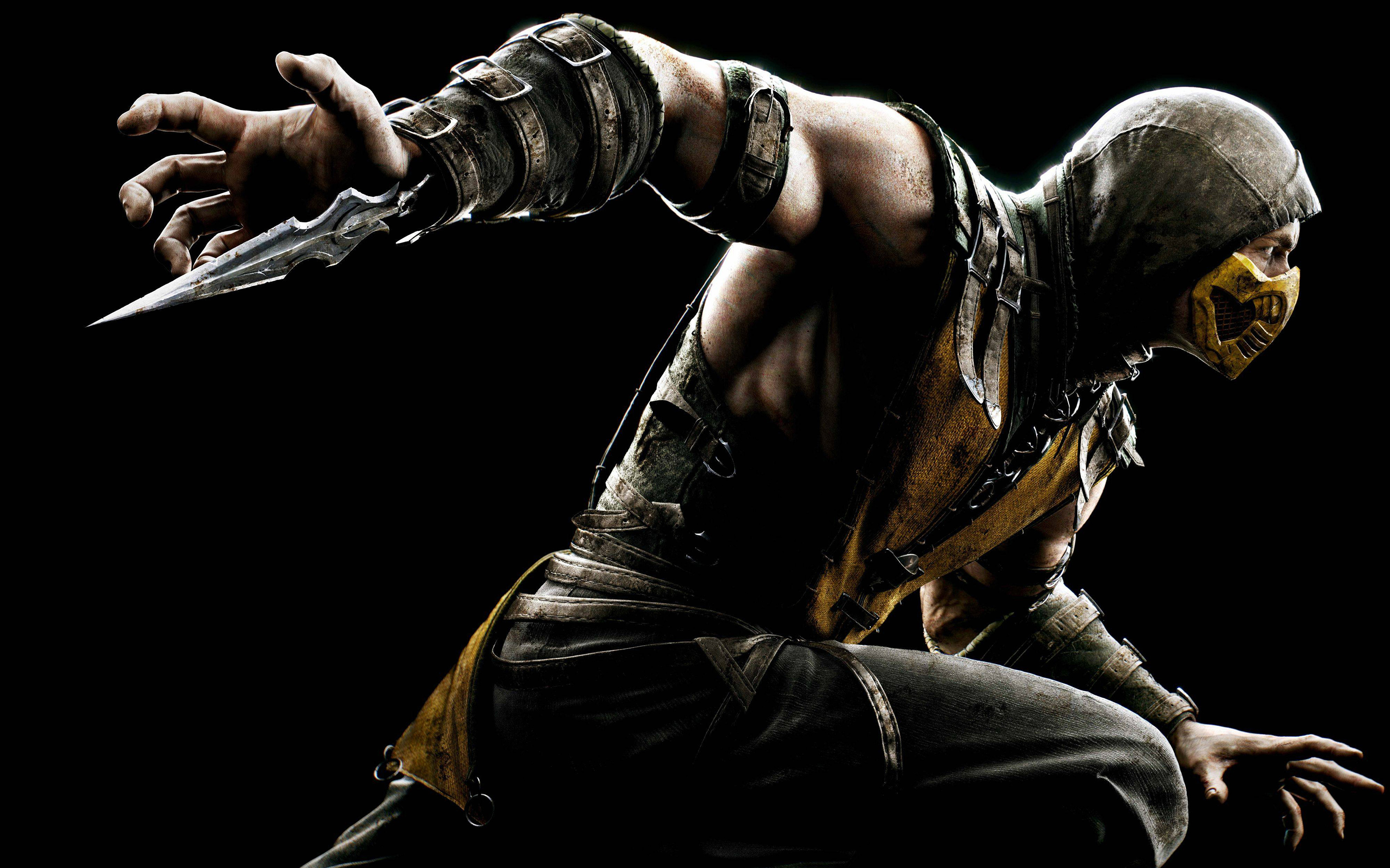 Scorpion Mortal Kombat sfondo nero, 2880x1800 WQXGA, MacBook Pro