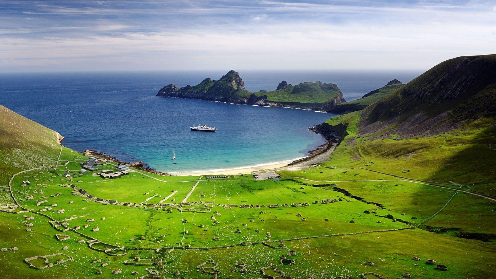 Paesaggio costiero scozzese verde, 1920x1080 Full HD, Monitor Gaming