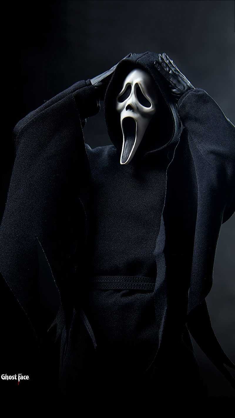 Ghostface maschera Scream nero, 800x1422 Verticale, Android