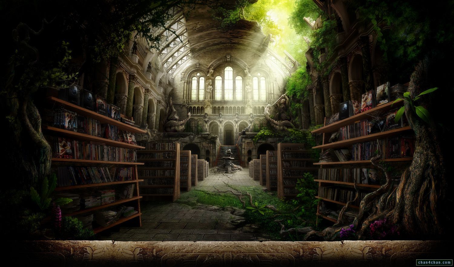 Biblioteca antica in rovina, 1500x881 720p, PC