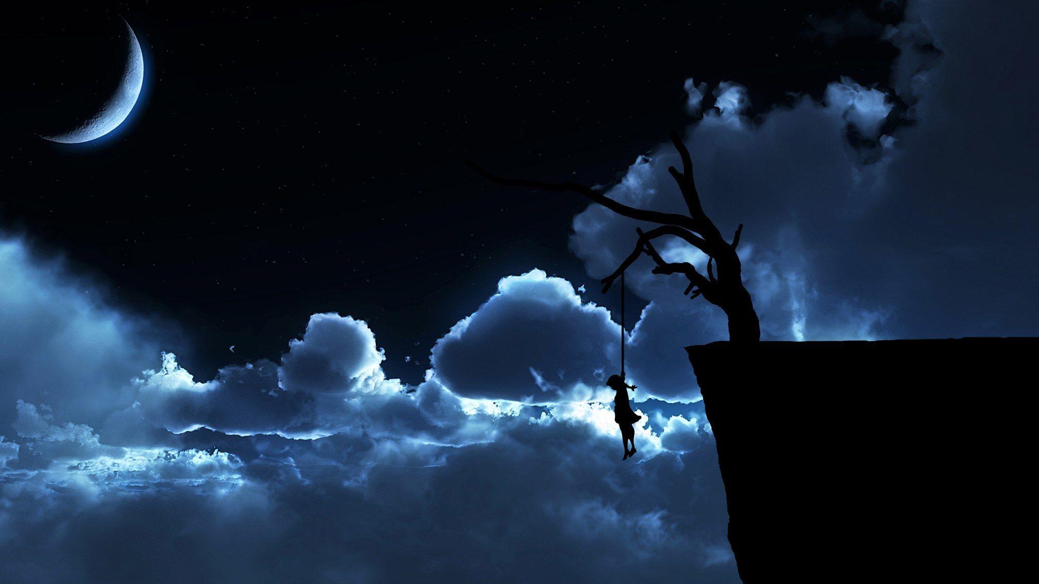 Black Panther silhouette viola scuro, 2048x1152 alta risoluzione, PC Desktop