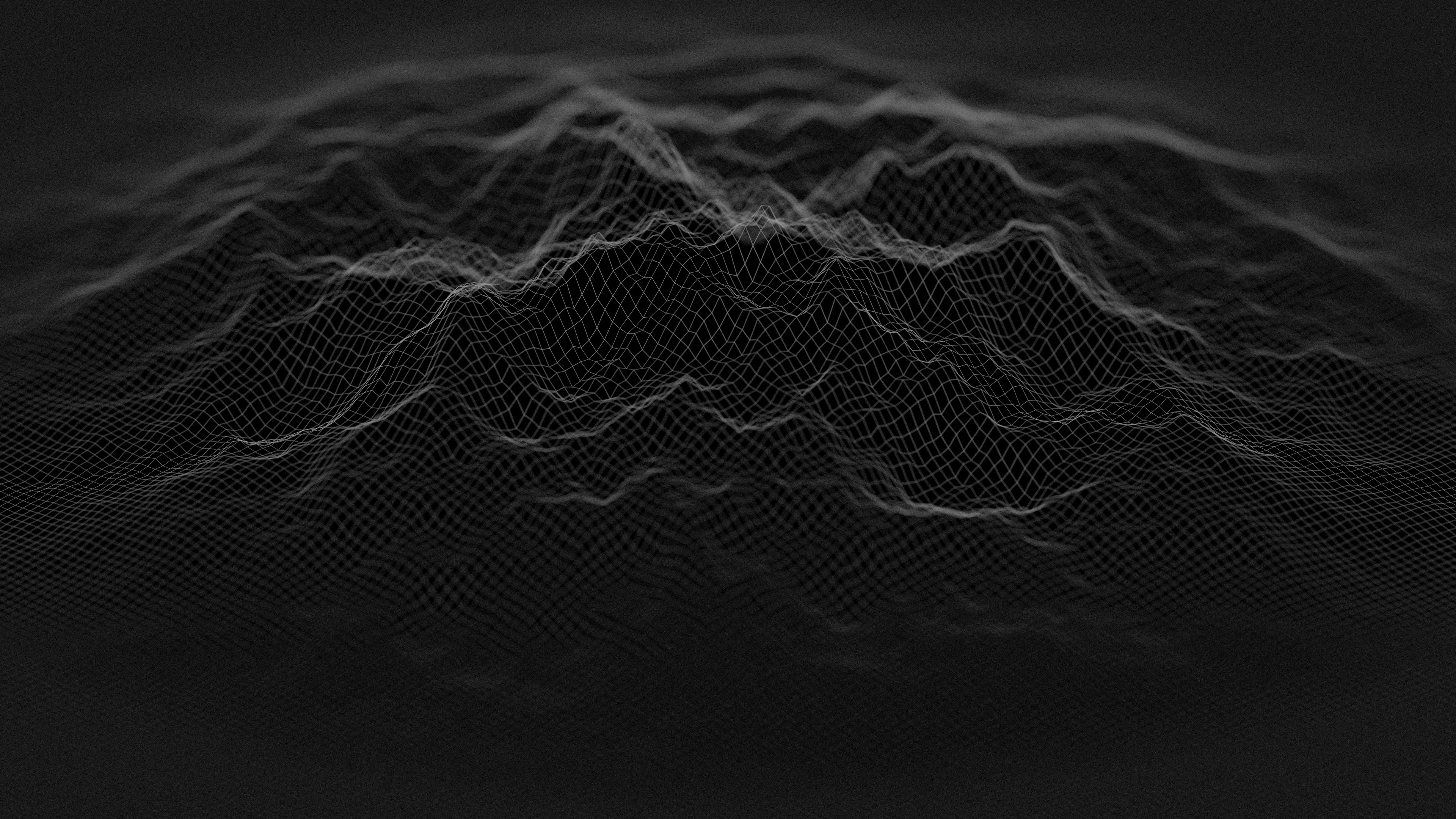Onde astratte scure minimaliste, 3840x2160 4K, Desktop 4K