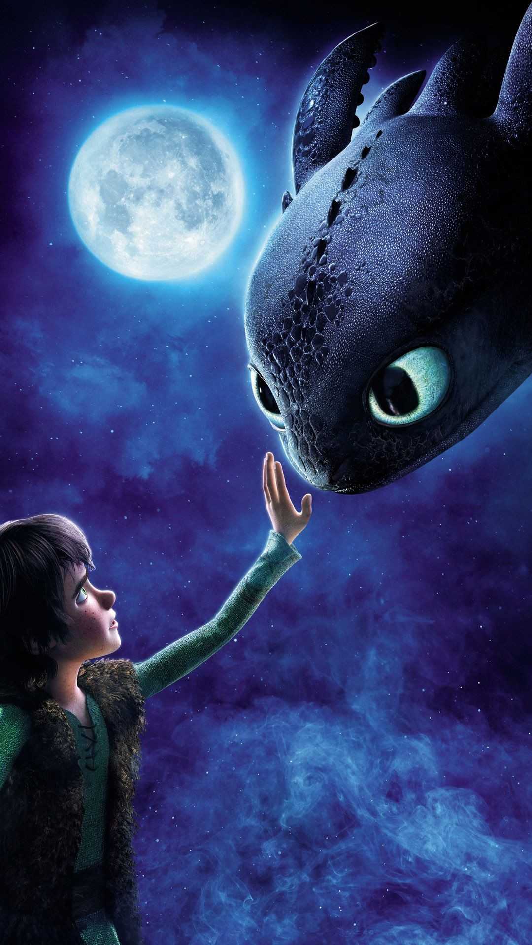 Sdentato e Hiccup, luna, 1080x1920 Full HD Verticale, iPhone