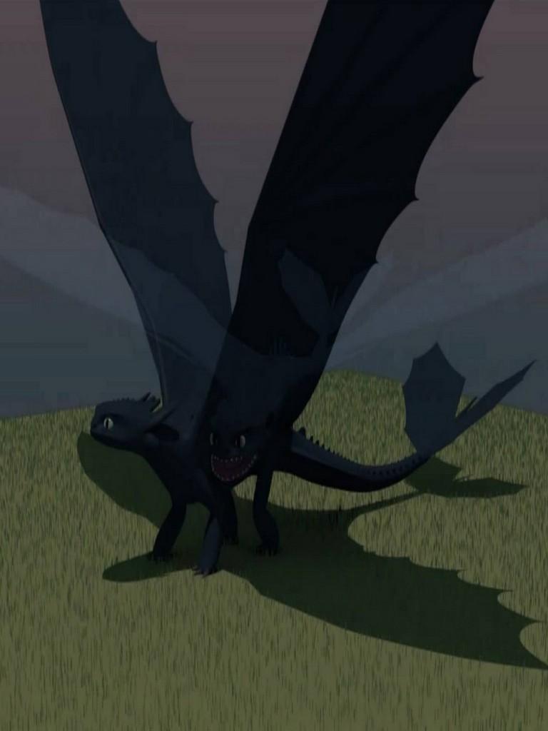 Sdentato drago nero Dragon Trainer, 768x1024 Verticale, Telefono