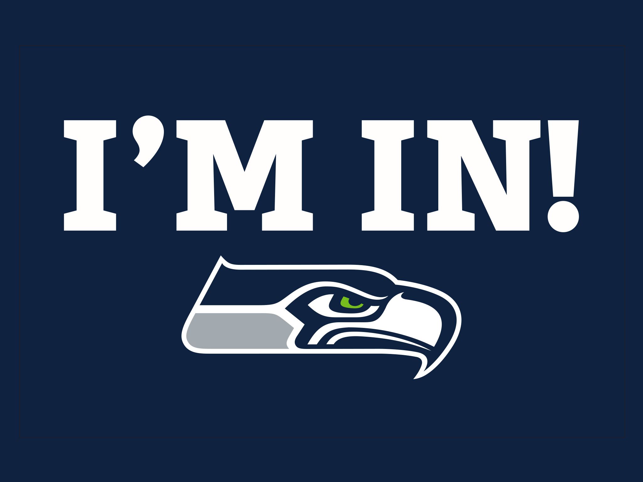 Logo Seattle Seahawks testo I'M IN, 2048x1536 alta risoluzione, PC Desktop