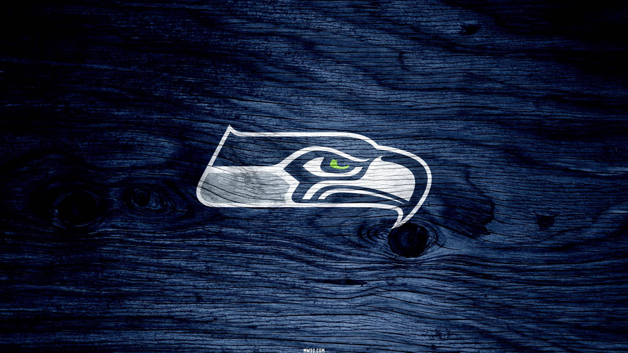 Logo Seattle Seahawks su legno, 2593x1458 2K, PC Desktop