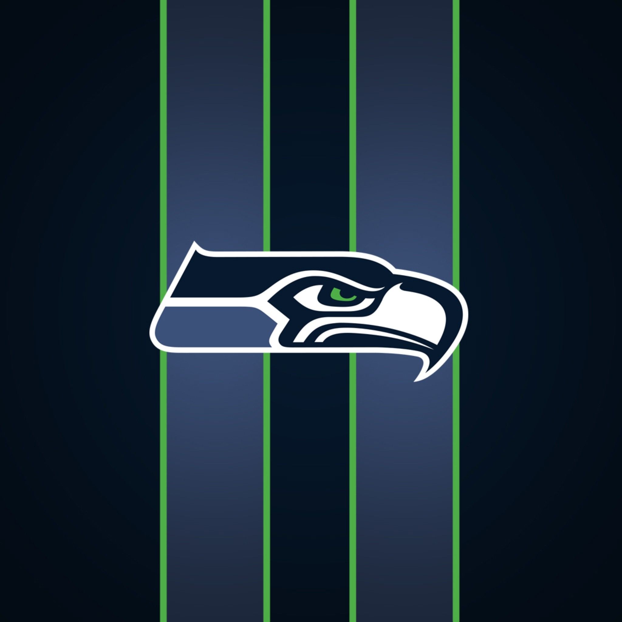 Logo Seattle Seahawks strisce verdi, 2048x2048 2K, Monitor Gaming
