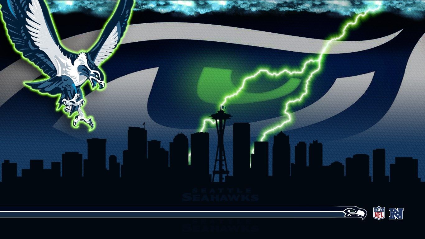 Seattle Seahawks logo fulmine, 1366x768 HD, PC Desktop