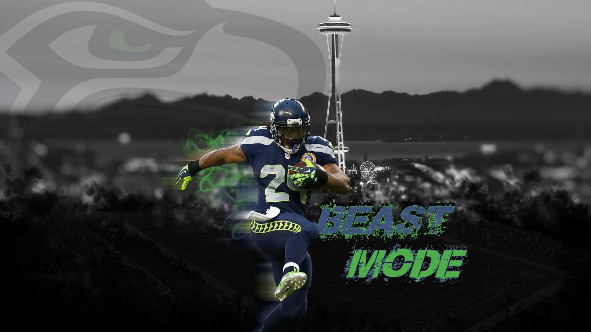 Giocatore Seahawks Beast Mode, 1920x1080 Full HD 1080p, Monitor Gaming