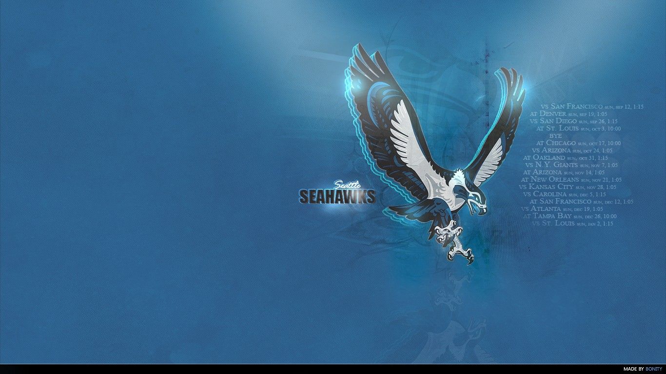 Logo Seahawks falco blu, 1366x768 720p, PC