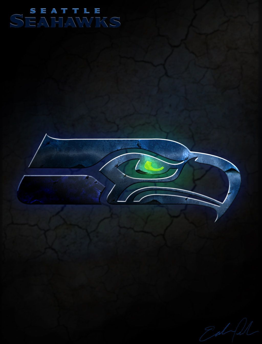 Logo Seattle Seahawks luminoso, 1024x1346 Full HD Verticale, iPhone