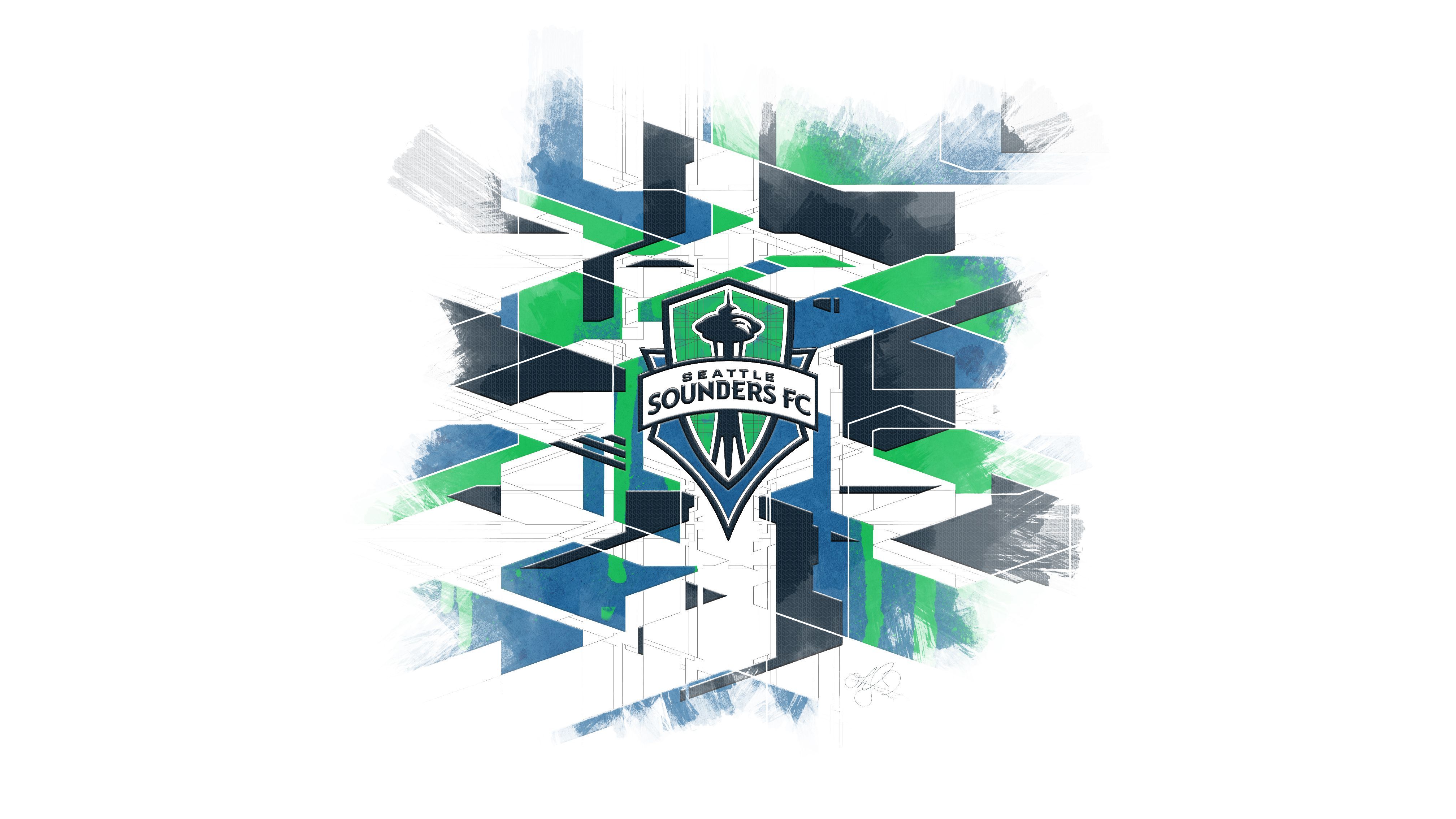Logo Seattle Sounders FC geometrico, 4032x2268 UHD, Monitor 4K
