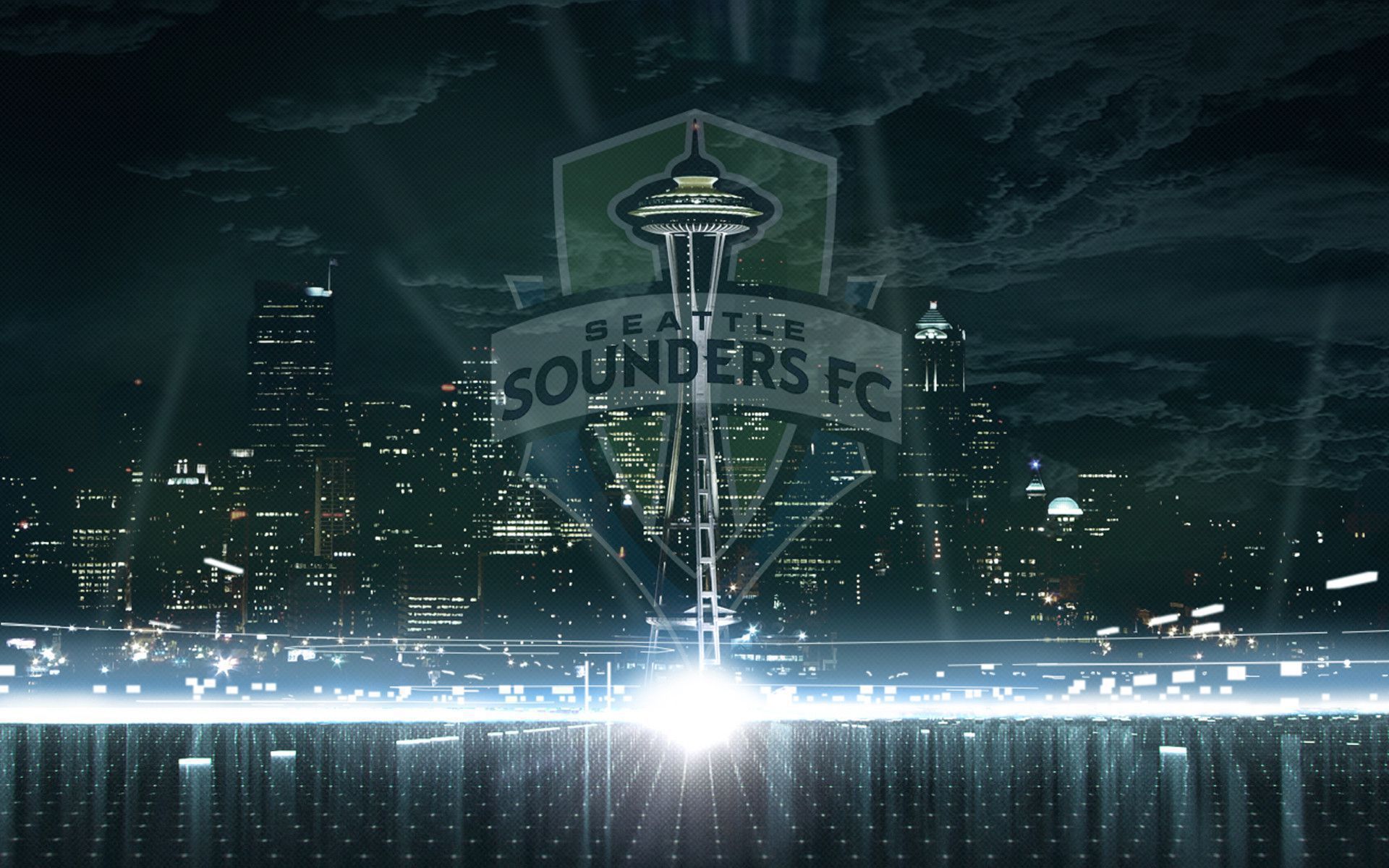 Logo Seattle Sounders FC skyline, calcio, 1920x1200 Full HD+ WUXGA, Desktop