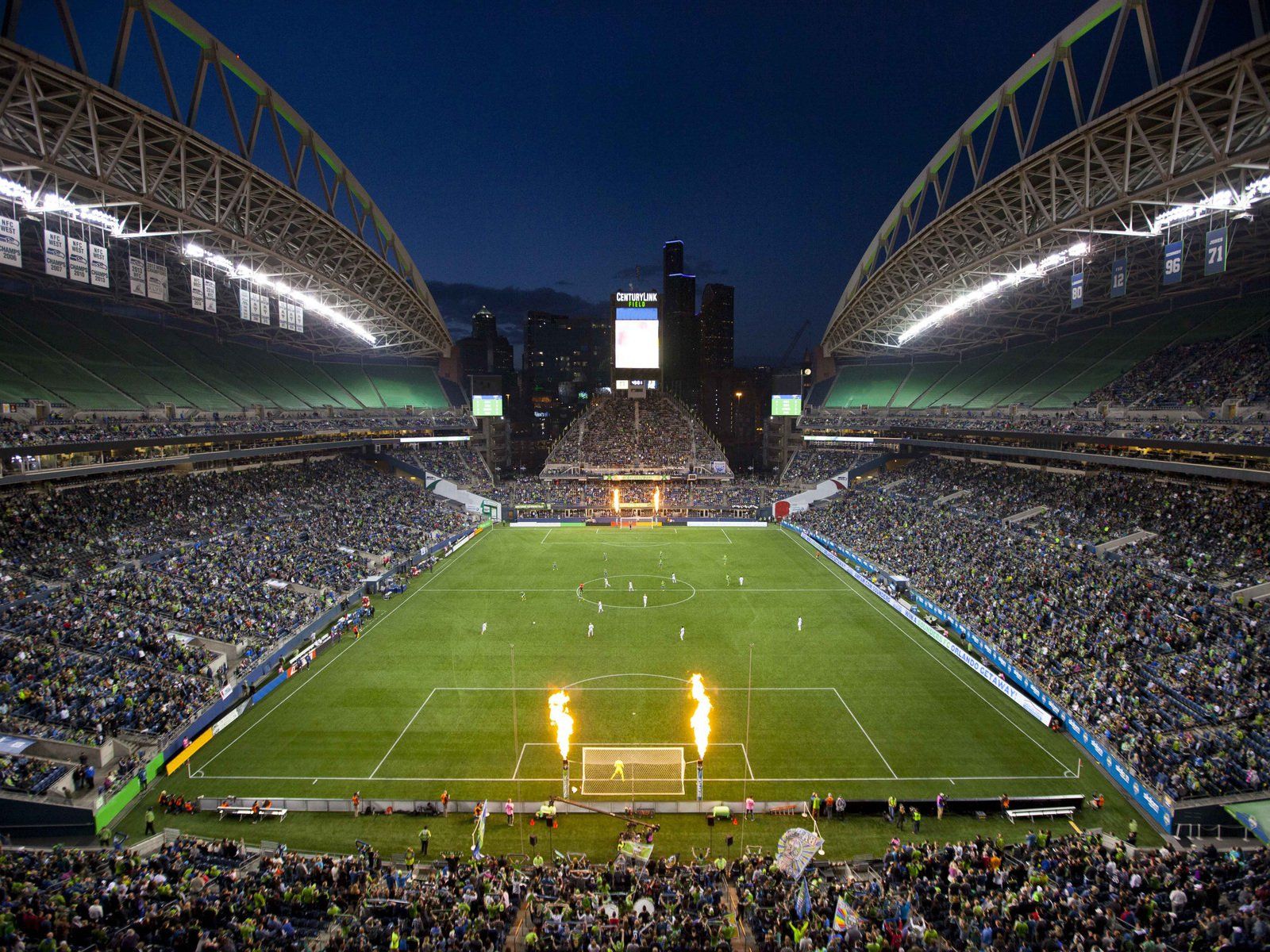 Stadio calcio Seattle Sounders notturno, 1600x1200 HD Ready, Desktop