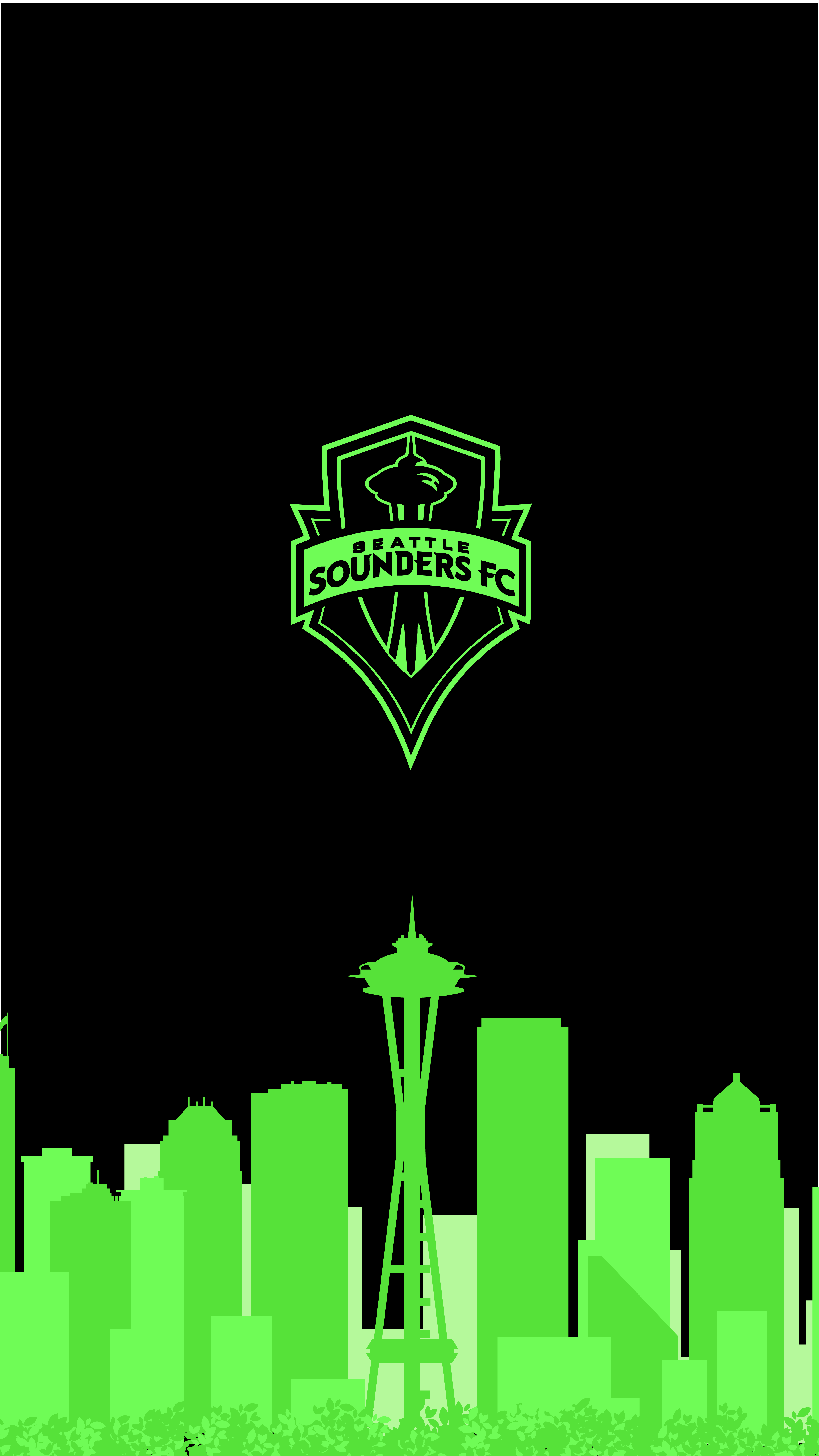 Logo Seattle Sounders skyline, MLS, 4500x8000 Full HD Verticale, Smartphone