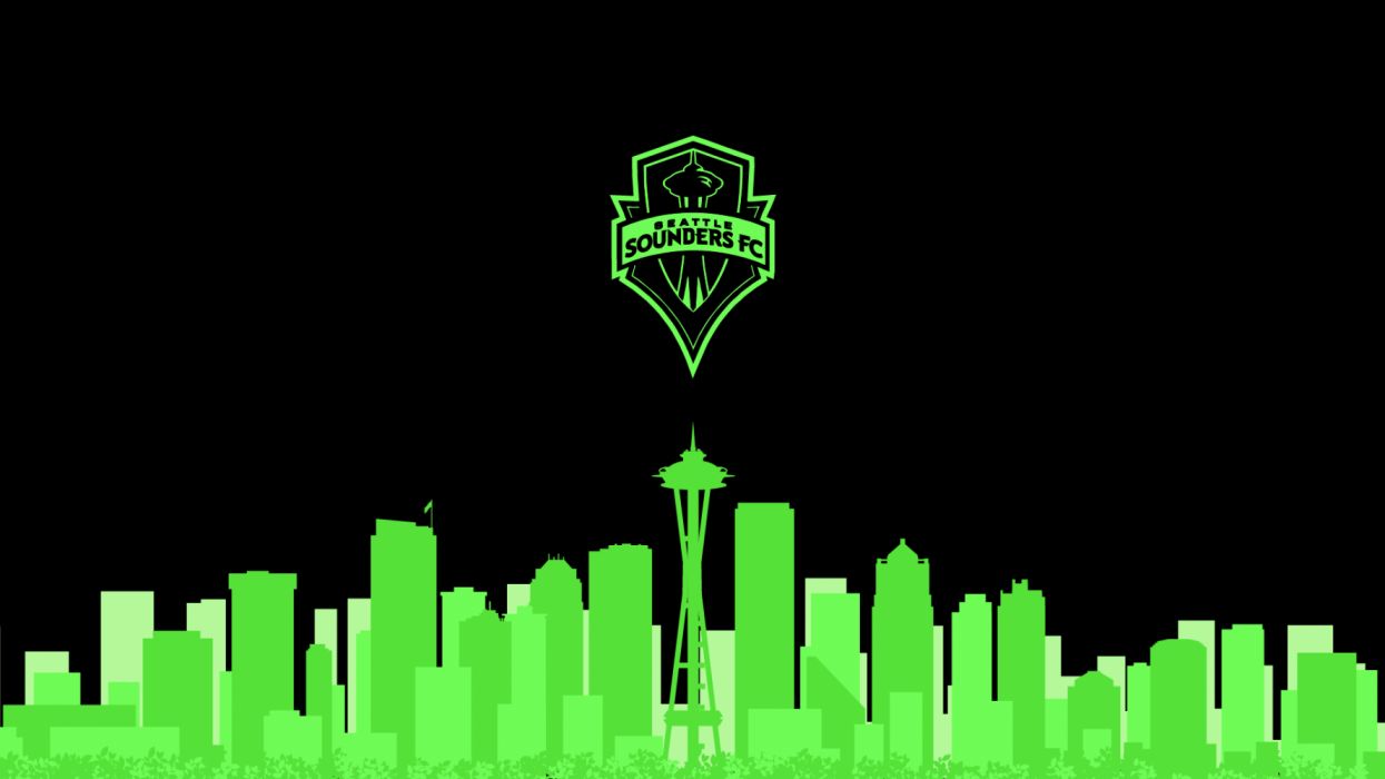 Logo Seattle Sounders skyline verde, 1245x700 HD, Desktop