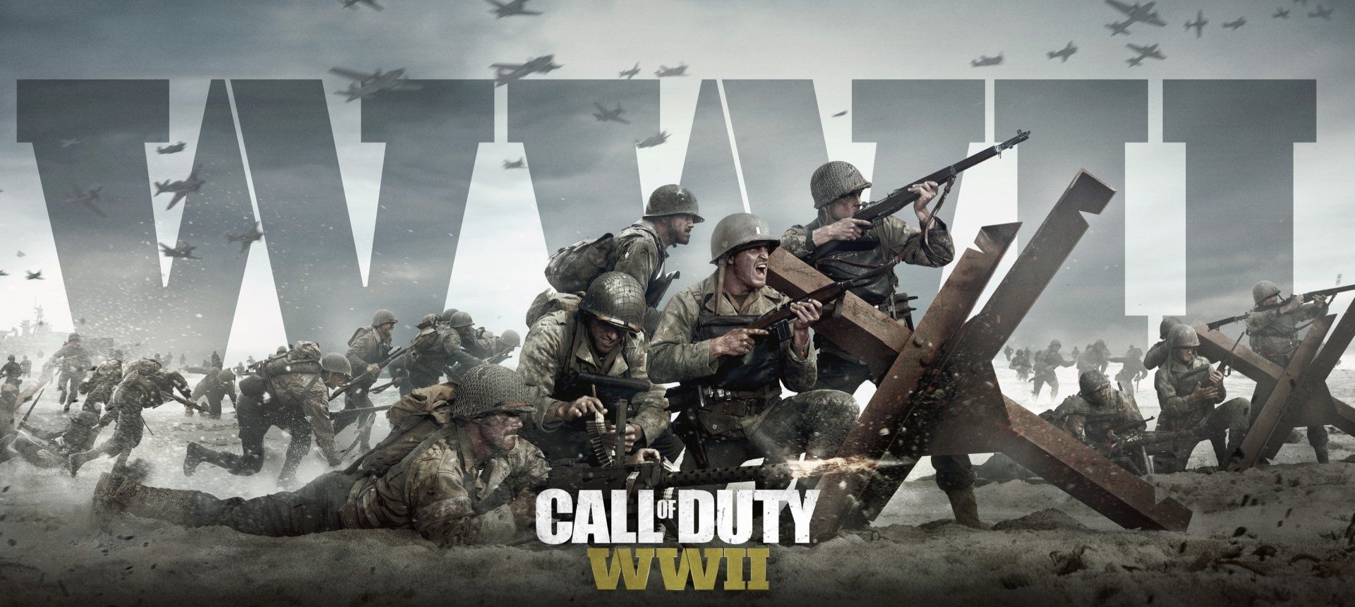 Call of Duty WWII soldati, Activision, 1920x860 Panoramico, Dual Screen
