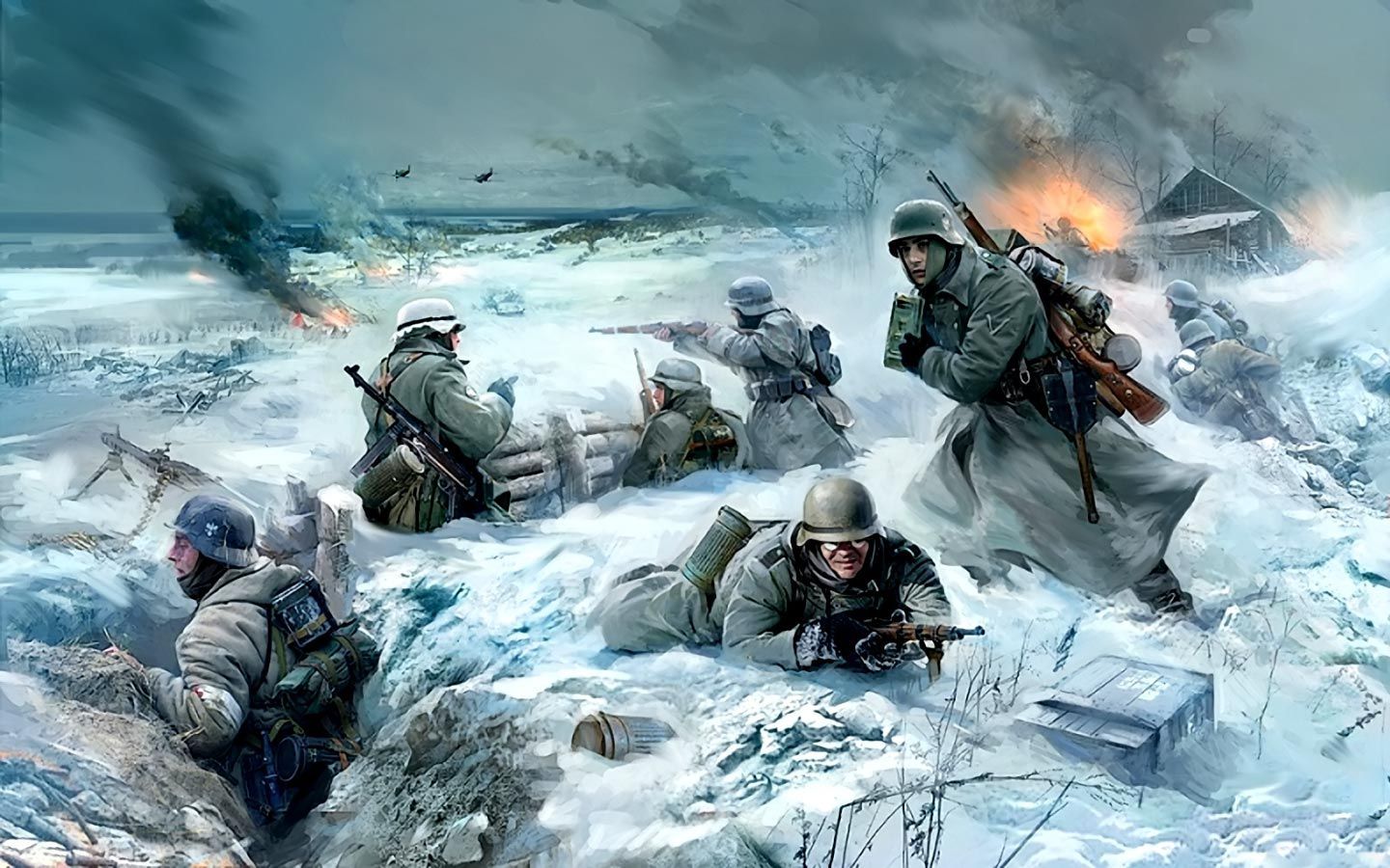 Soldati battaglia nella neve, 1440x900 720p, MacBook Air
