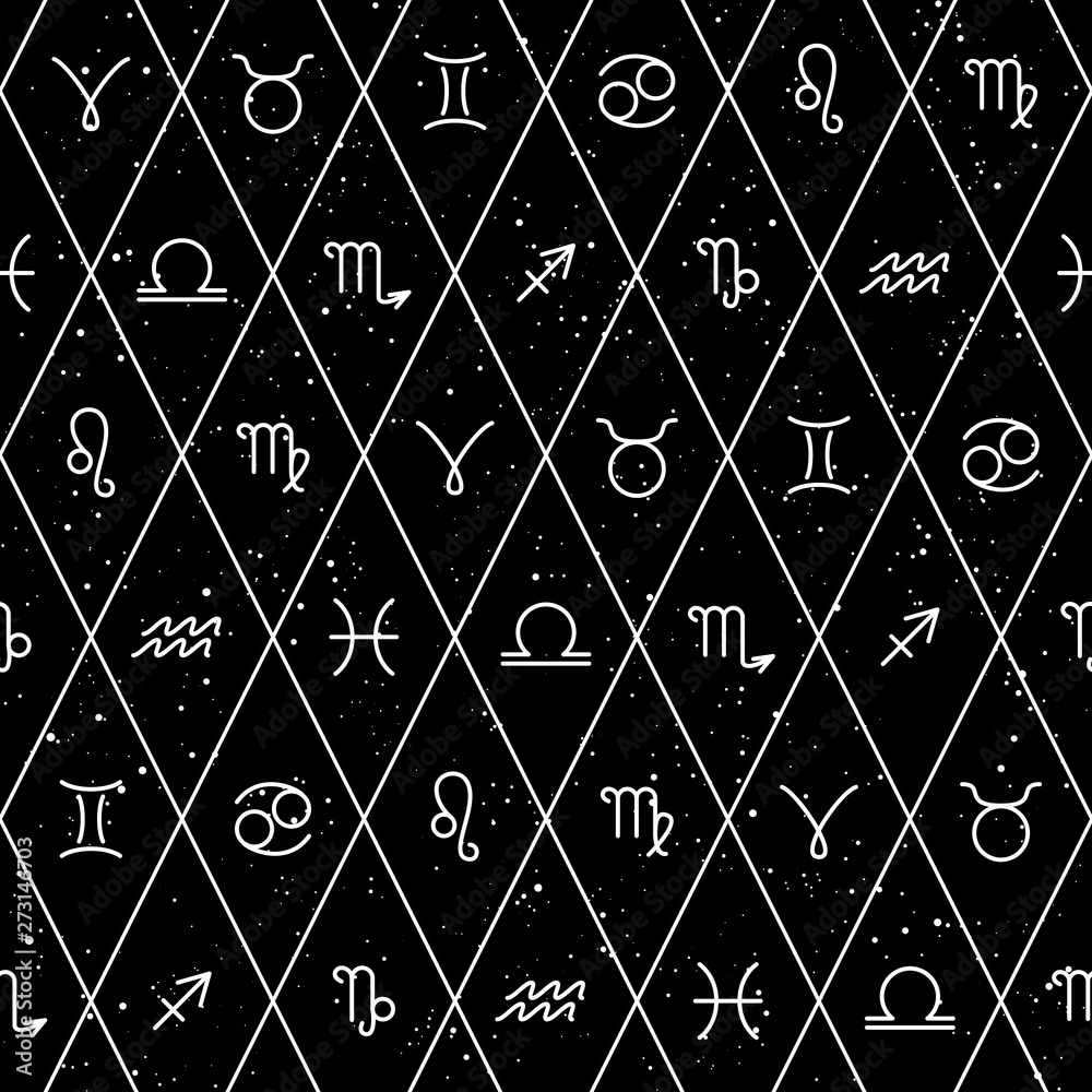 Simboli zodiacali su sfondo nero, 1000x1000 HD, iMac