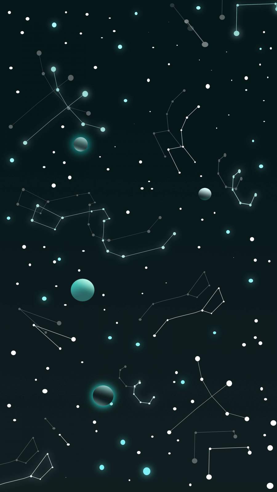 Costellazioni zodiacali sfondo notte, 900x1600 Full HD Verticale, Smartphone