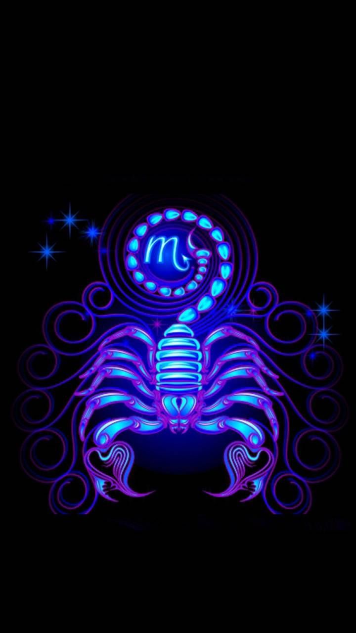 Scorpione zodiacale blu neon, 720x1280 Full HD Verticale, iPhone