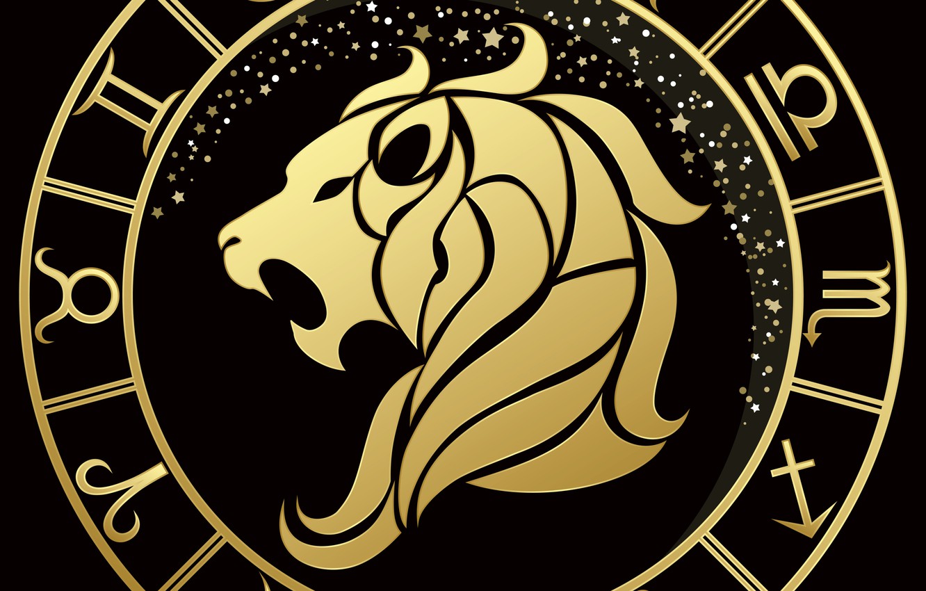 Segno zodiacale Leone dorato, 1332x850 HD, Notebook Gaming