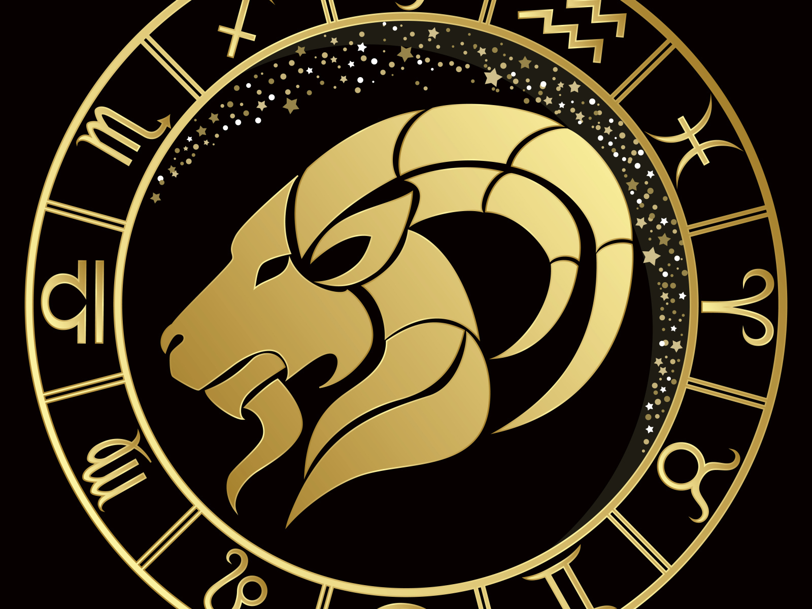 Ariete simbolo zodiacale dorato, 1600x1200 HD, PC