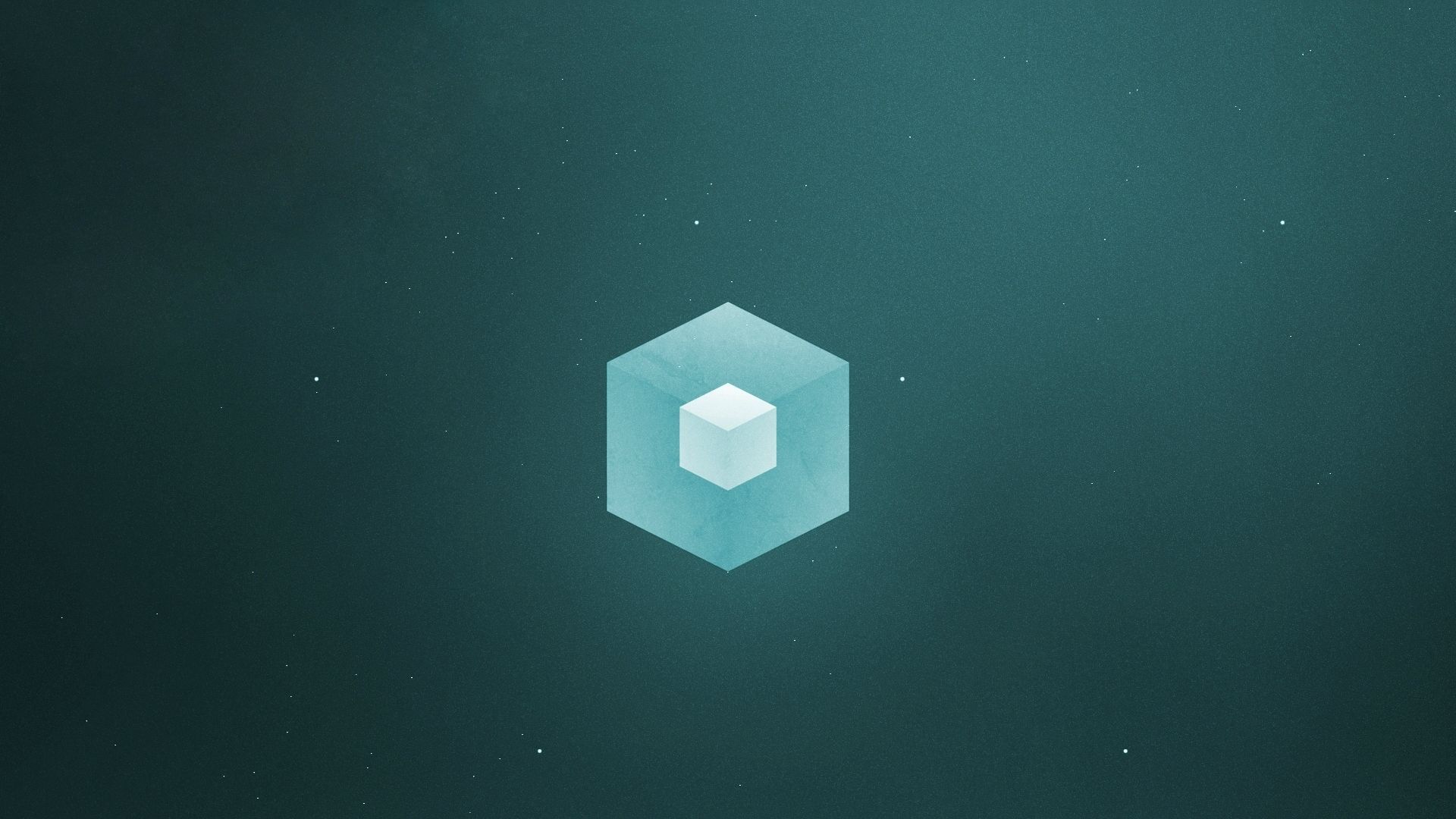 Cubo 3D esagono verde acqua, 1920x1080 1080p, PC