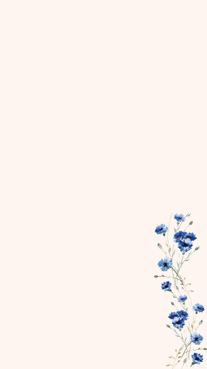 Fiori blu sfondo crema, 720x1280 Verticale, Mobile