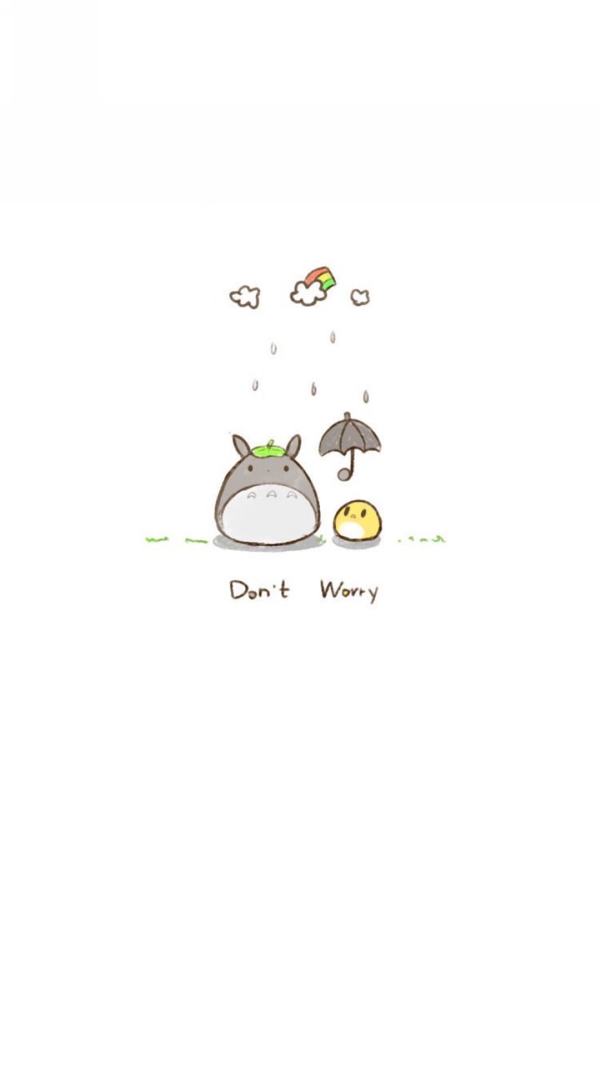 Totoro semplice con ombrello, 1200x2133 Full HD Verticale, iPhone