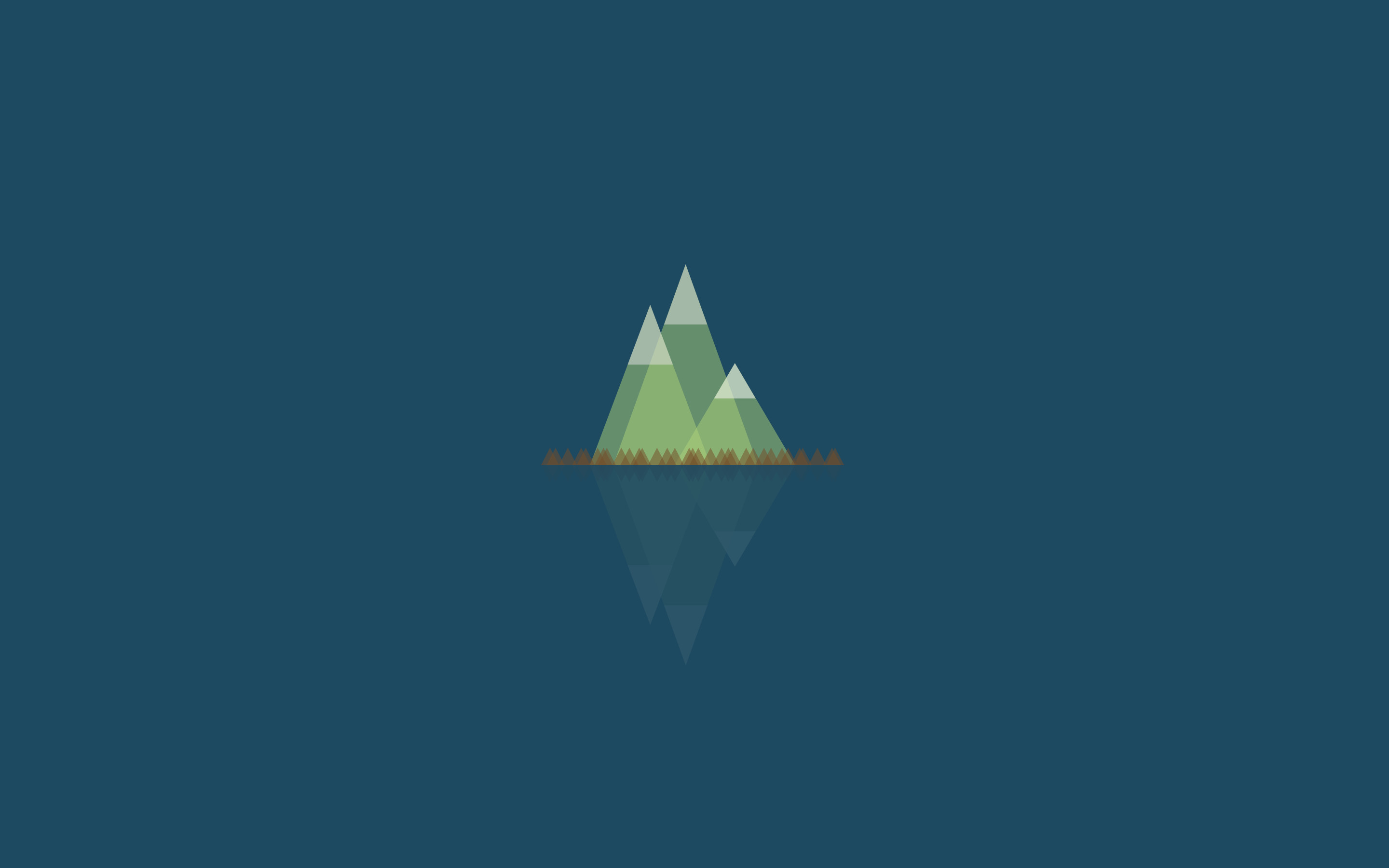 Montagne minimaliste su riflesso blu, 2880x1800 2K, Desktop