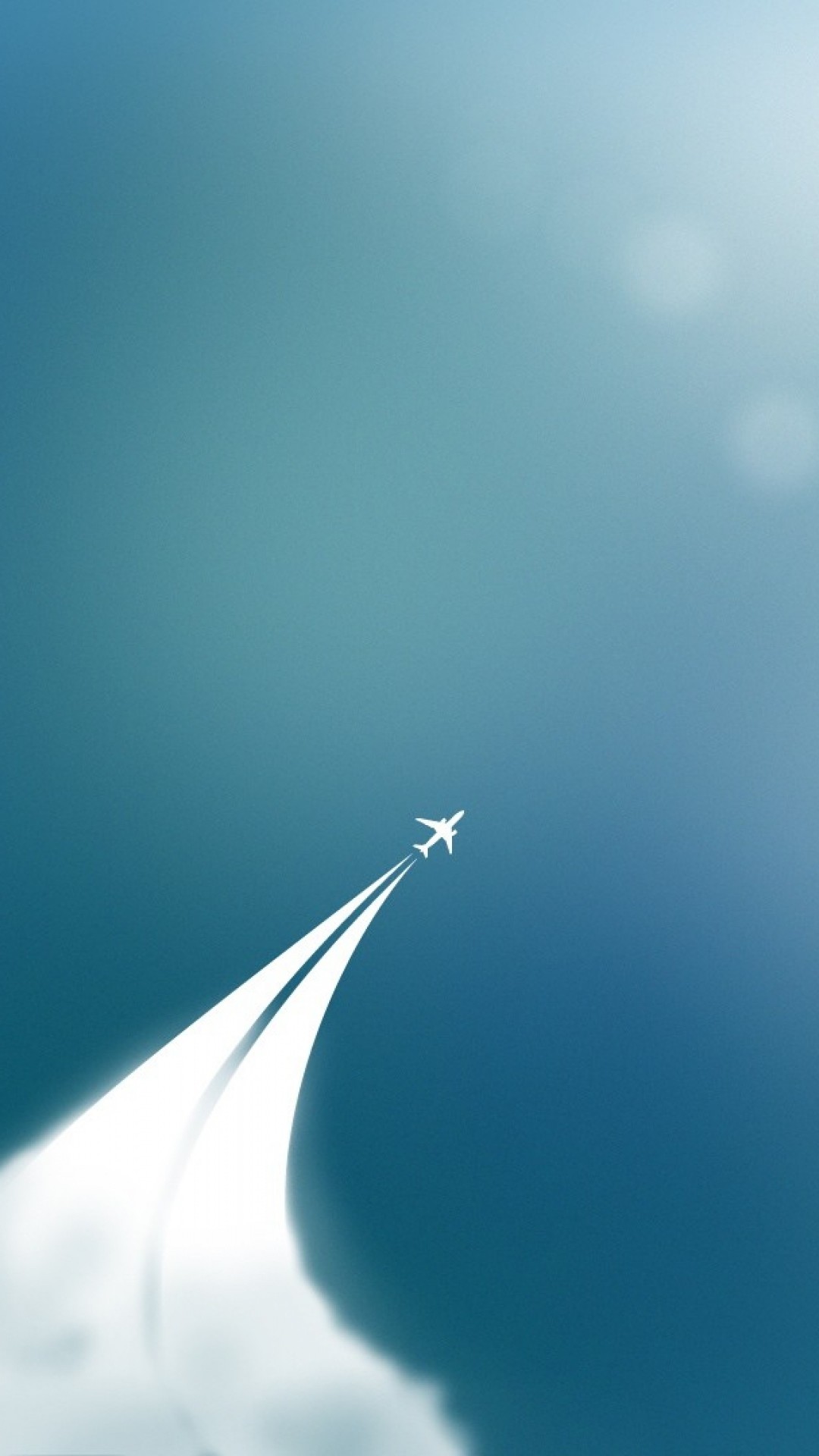 Aereo scia bianca cielo blu, 1080x1920 Verticale, Mobile