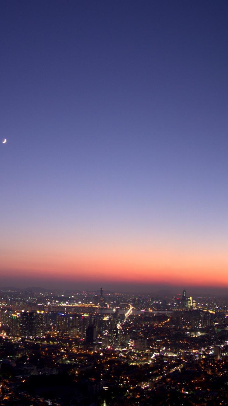 città al tramonto notturno, 750x1334 Verticale, iPhone Air